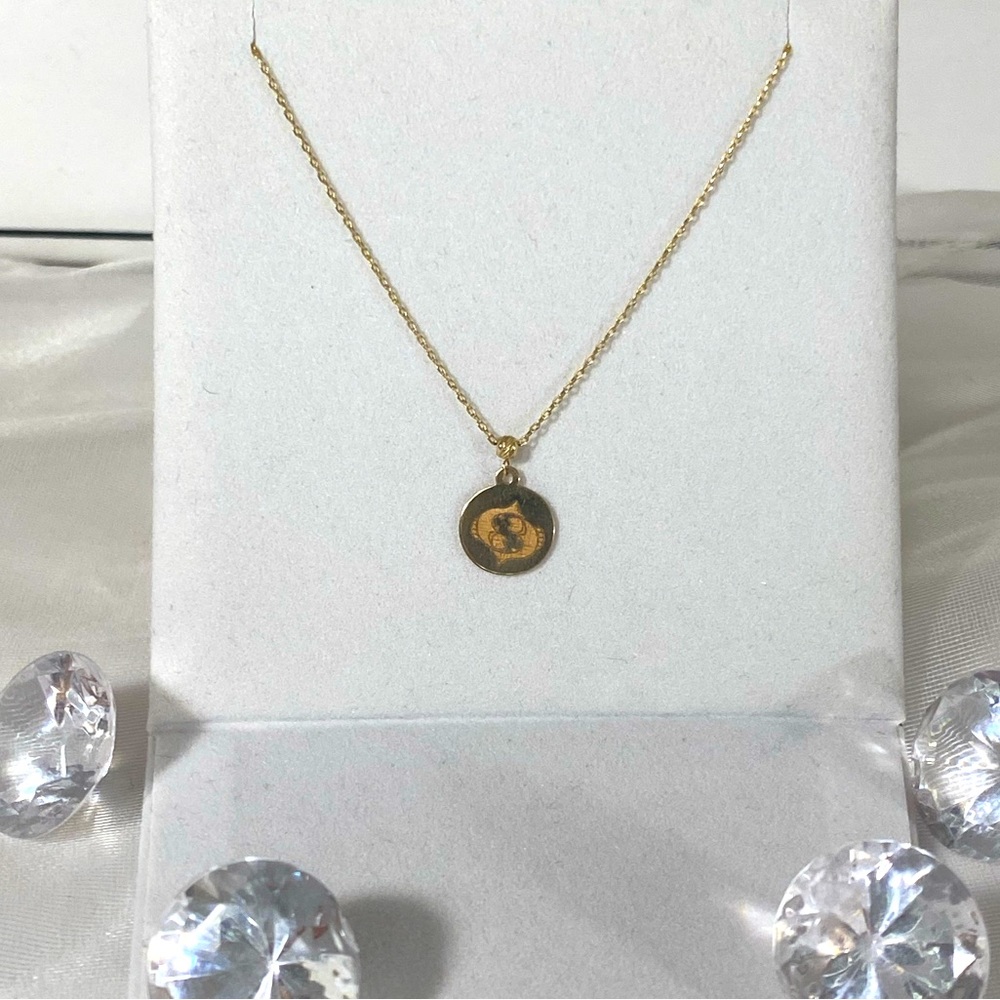 14K YELLOW GOLD Pisces zodiac sign necklace ♓️ 18”
